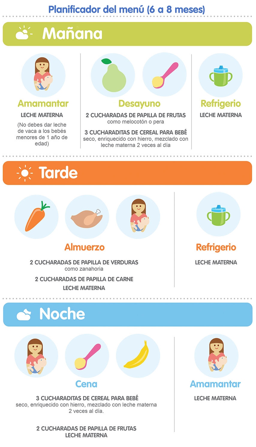 Infografía planificador de menú para bebés