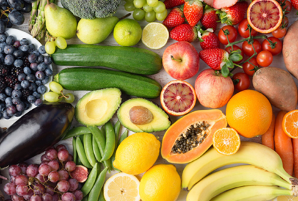 Frutas y verduras frescas para papillas 